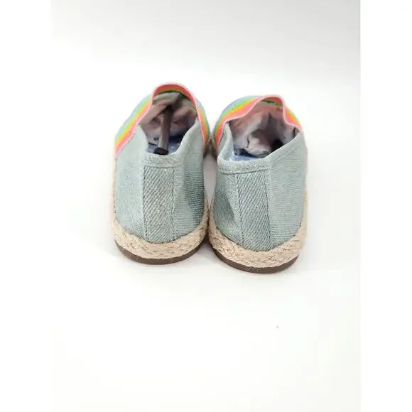 Report Kid Blue Denim Glitter Rainbow Slip-On Espadrilles - 13 - Picture 3 of 7